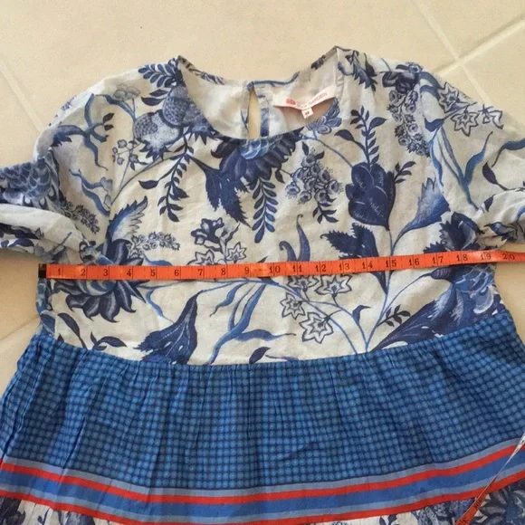 NWT Ro’s Garden Tiffany Rene blue block print mini dress - Picture 11 of 15